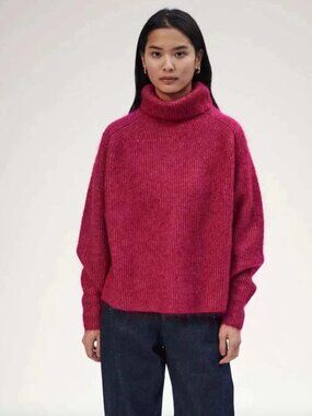 NWT Sayaka Davis Mohair Highneck Sweater Raspberry S